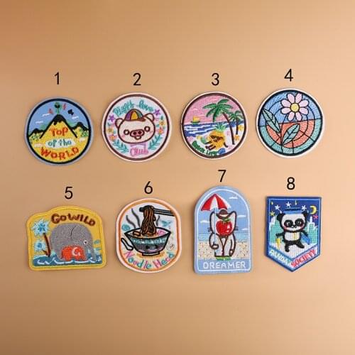 1PCS Cartoon Lovely Animals Panda Elephant Patch for Clothes Sew Iron On Appliques Diy Coat T-shirt Kid Garment Embroidery Patch
