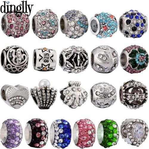 10pcs/lot Multicolor Rhinestone Bead Water Droplets Beads Star Shell Heart Beads Fit Diy Bracelets Jewelry Making Accessories