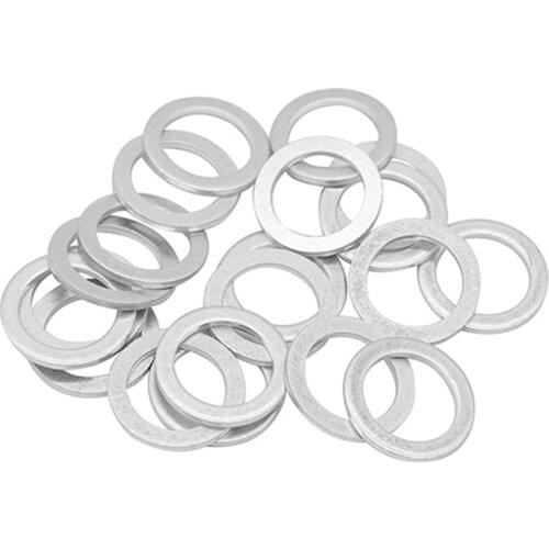 10PCS/Pack Aluminum Washer Gasket Nut and Bolt Set Flat Ring Seal M8/M10/M12/M14 For Oil Drain Plug Gasket Sump Plug