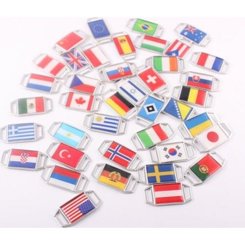18*25 5pcs Wholesale 3D Aluminum Germany Belgium National Flag Emblem Bdages for Men Family