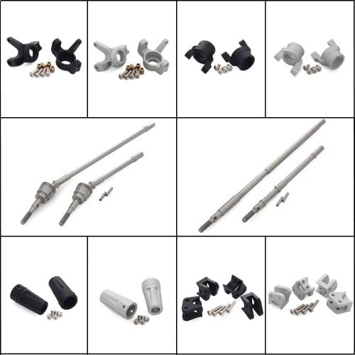 AR60 Aluminum Alloy Axle Drive Shaft Gear Set Steering Cup Pull Rod Upgrade Parts for 1/10 RC Rock Racer Wraith 90018 RR10 90053