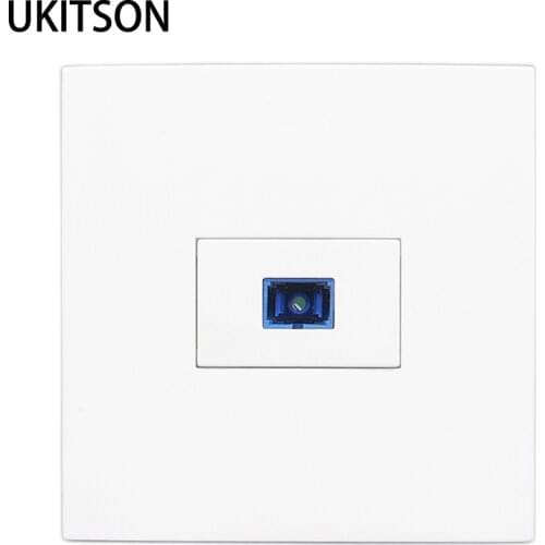 White Panel One Port SC Optical Fiber Wall Panel Socket Female To Female Faceplate