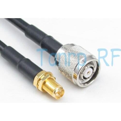 Free Shipping! 3FEET RG58 extension cable RP TNC male plug to RP SMA female RF connector 100cm Pigtail coaxial jumper cable