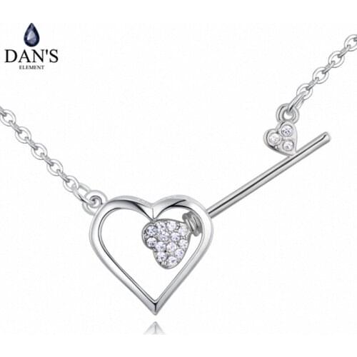 DANS Element Brand 2 Colors Real Austrian Crystals Fashion Water Drop Tassel Pendant Necklace for Women Valentine Gift 129214