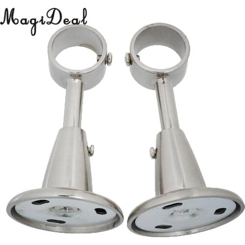 MagiDeal 2Pcs Aluminum Alloy Curtain Rod Pole Holder Wall Mounted Bracket Base for Living Room Home Curtain Decorative Accessory