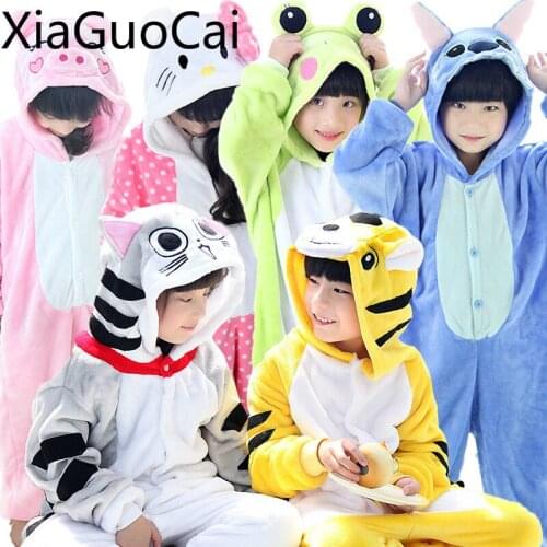 Baby and girls Sleepwear & Robe Animals Twin Pajamas Cartoon Parentage Autumn and Winter Boys and Girls Pajamas