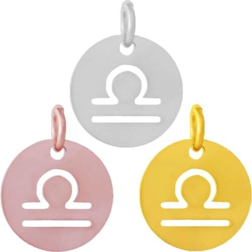 DIY Jewelry Stainless Steel Full Polished the Zodiac Libra Charm Pendant for Necklace Bracelet Jewelry Making