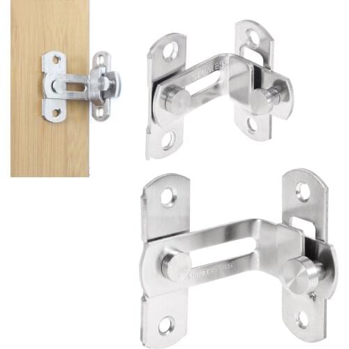 DRELD 1pc 90 Degree Door Latch Bolt 304 Stainless Steel Lock Sliding Door Right Angle Buckle 304 Stainless Steel 90 Degree Latch