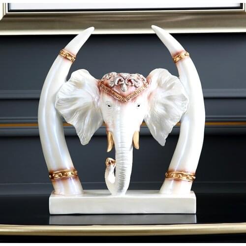 EUROPEAN RESIN ELEPHANT LANDSCAPE ROUND SHAPE ORNAMENTS HOME LIVINGROOM TV CABINET FIGURINES CRAFTS HOTEL OFFICE DECORATION ART