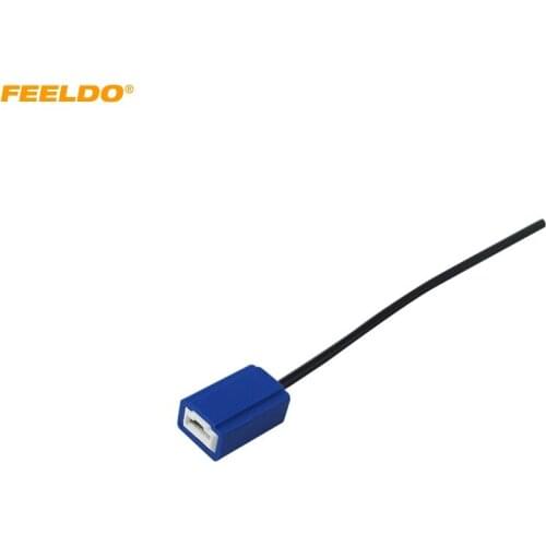 FEELDO 2Pcs H1/h3 female ceramic Heat Resistance Headlight Wiring Harness lamp holder socket CONNECTOR TER BULB