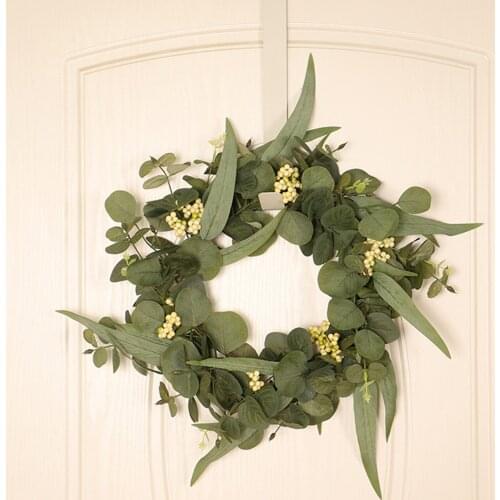 Artificial Eucalyptus Wreath Leaves Wreath for Front Door Wall Home Decor Festival Celebration