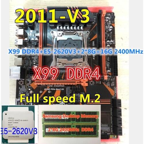Jsfffl x99 conjunto com xeon e5 2620 v3 LGA2011-3 cpu 2 pçs x 8gb = 16gb 2400mhz ddr4 memória