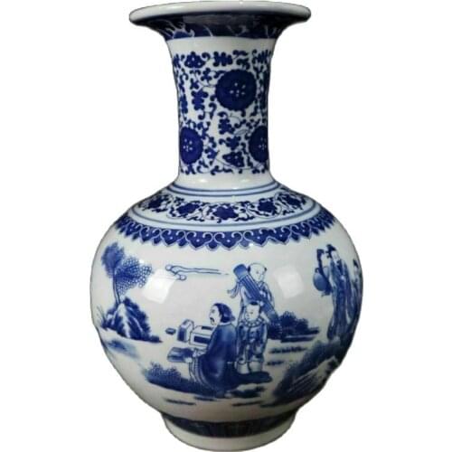 Chinese old porcelain Blue and white character story pattern vase