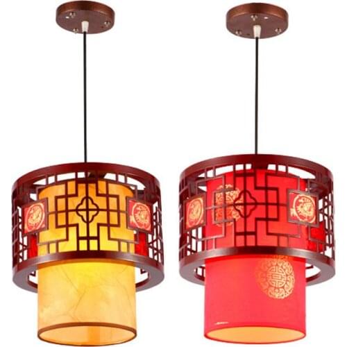 Chinese Style Wooden Tea house Pendant Lamp Traditional Dining Room Pendant Light Balcony Corridor Restaurant Pendant Lights