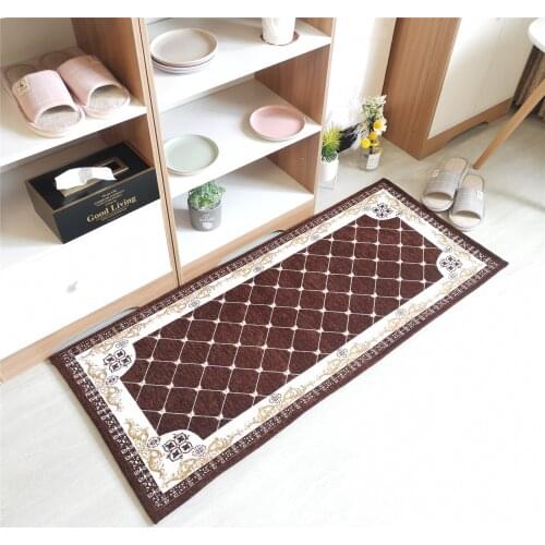 Kitchen Mat Antislip Carpet Luxury Bedside Rug Chenille Bathroom Rug Set Brown Nordic Geometry Carpet Doormat Hallway Runner Rug