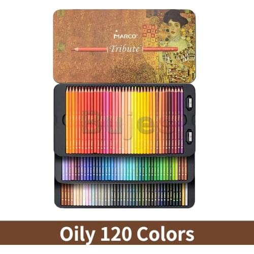 Marco Master Art Colored Pencils Professional 120 Colors Oily Colored Pencils Artist Quality for Painting Sketching Drawing Set