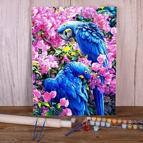 Bird Parrot Animal Painting By Numbers Complete Kit Acrylic Paints 40*50 Picture By Numbers Photo Decorative Drawing