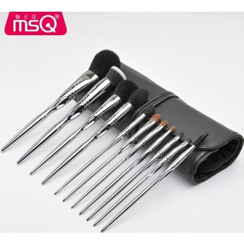 11 Pcs Professional Animal Hair Makeup Brushes Set 100% Pure Natural Wool Face Makeup Brush Pony Hair Eye Makeup Brushes Beauty