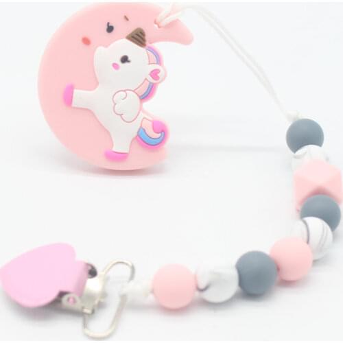 Not Support Personalized 1Pcs Baby Pacifier Clips Pacifier Chain Holder for Baby Teething Soother Silicone Chew Toys Dummy Clips