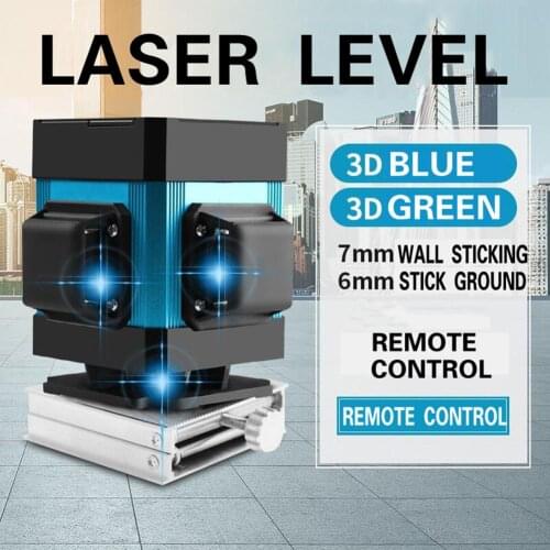 3D Laser Levels Blue Light 12 Line Affixing Instrument Level Meter High Precision Flat Glare Floor Tile Leveling Ground Line #35