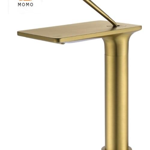 New design brass Tall brushed gold bathroom basin mixer