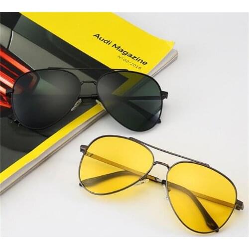 Stainless steel polarized sunglasses Women Men Night vision Anti Glare Glasses UV400 Protection Driving Glasses Vintgae Shades