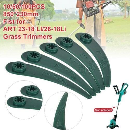 50/100pcs Plastic Blades For Bosch Art 23-18Li/26-18li Grass Strimmer Trimmer Plastic Garden Accessories LawnMower Plastic Blade