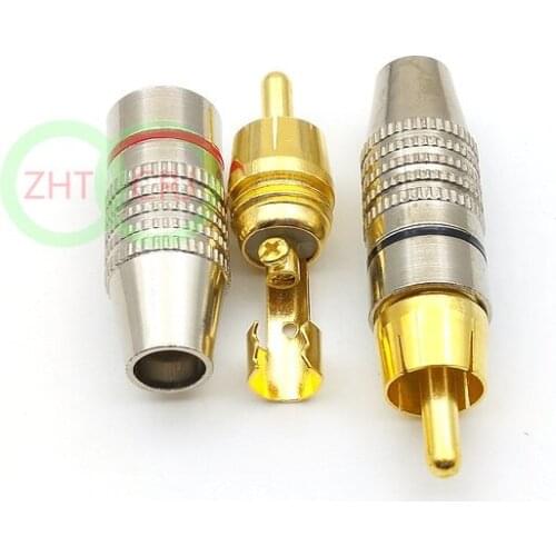 100pcs Gold Plated RCA Plug Audio Video Locking Cable Connectors wholesale