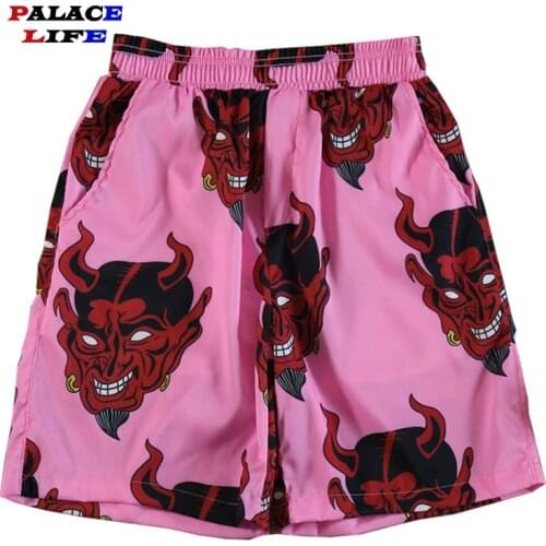 Devil Full Printed Full Printed Shorts Men Women Unisex Hip Hop Streetwear Hawaiian Elastic Waist Summer Beach Harajuku Shorts