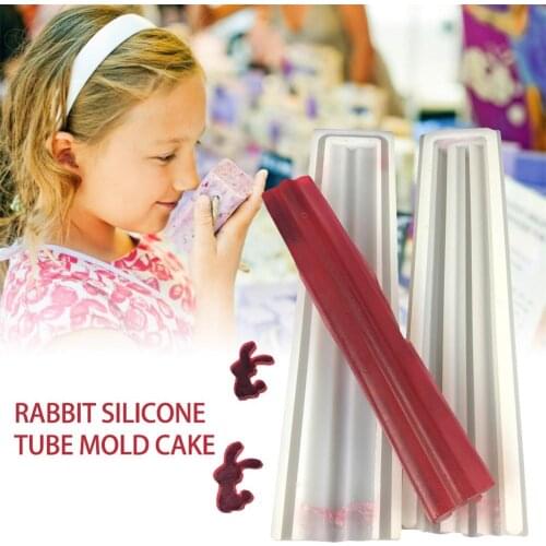 Silicone Soap Mold Rabbit Tube Column Mold Embed Soap Mould For Making Candle Pudding Cake Column Kitchen Tool