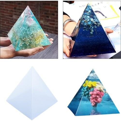 Creative Pyramid Table Ornaments Crystal Epoxy Resin Mold Home Desk Decortaions Casting Silicone Mould DIY Crafts Jewelry Making