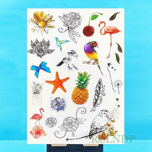 Waterproof Temporary Tattoo Sticker on body bird animal flower tatto stickers flash tatoo fake tattoos for women girl