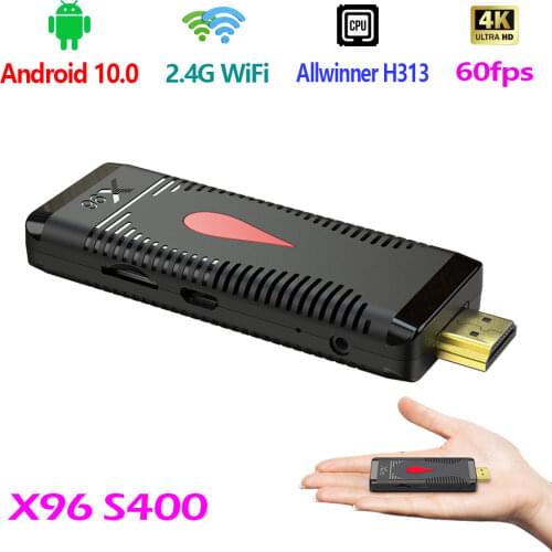 X96 S400 Android 10.0 Smart TV Box 4K Allwinner H313 Quad Core 2.4G WiFi 2020 New Set Top Box Media Player LPDDR 32bit