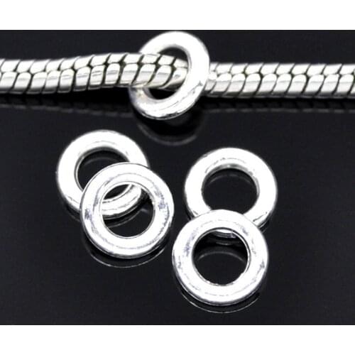 Zinc metal alloy Closed Soldered Jump Rings Round silver color Plated 8mm( 3/8") Dia, 10 PCs new