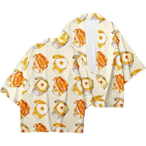Plus Size S-6XL Printed Loose Japanese Streetwear Cardigan Women Men Harajuku Haori Kimono Cosplay Top Shirts Yukata Casual Coat