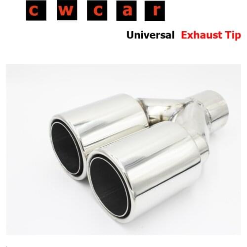 1 PCS 63MM IN -89MM OUT 304 Stainless Steel Tail Pipe 1To2 Dual Exhaust Muffler Universal Quad Tip