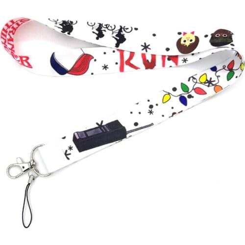 10pcs/lot Stranger things 90s girls DIY women kids Neck Lanyard keychain Phone Strap ID Badge Holder Rope Key Keyring cosplay