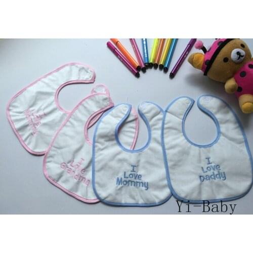 12PCS/Set YB15020 Lunch bibs Baby waterproof bibs Burp Cloths kindly bibs for kids Bibs for love papa mama Free shipping