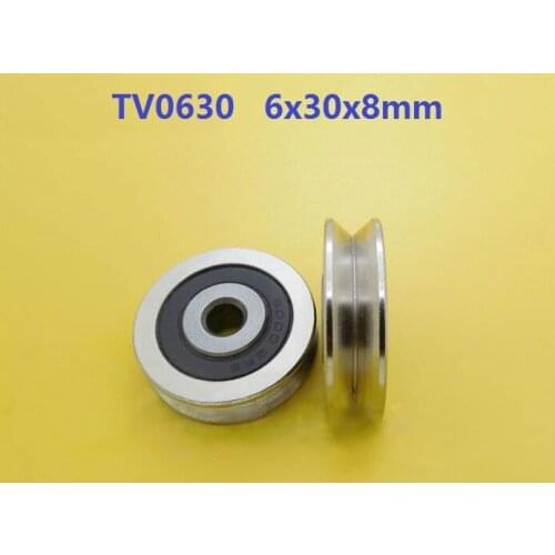 20pcs/lot TV0630 TV0630VV 6x30x8 mm V groove pulley ball bearing guide track roller wheel bearings