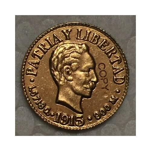 24-K Gola-Plated USA 1915 1 Dollars coin copy 15mm