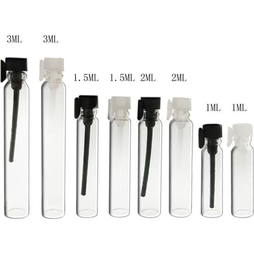 300pcs Small Glass Perfume Bottle Mini Tester Glass Perfume Vials 1ml 1.5ml 2ml 3ml 2cc 3cc test tubes