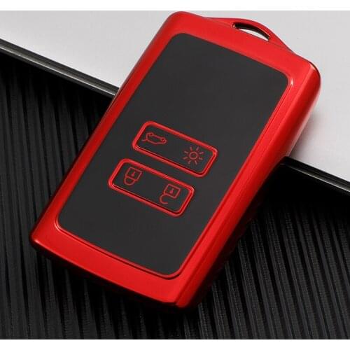 4-Button Smart Remote Control TPU Car Key Case Cover For Renault Koleos Kadjar Keychain Holder Protector Wallet Auto Parts