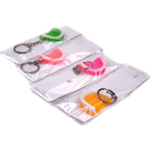 4pcs Teeth Model Keychain Dentist Rubber KEYCHAINS Dental Clinic Cartoon Gift