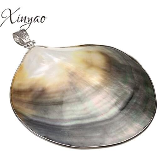 77mm*97mm 1PC Natural Shell Pendants Big Mother of Pearl Fashion Jewelry Making Drops DIY Accessories Necklace Crafts F1162