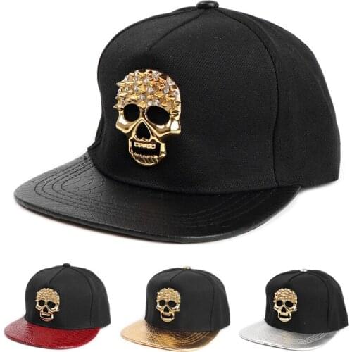 New Hip Hop Hat Metal Skull Flat Brim Hat Snake Skin Patterned Eaves Fashion Brand Hip Hop Baseball Cap Fashion Bucket Hat