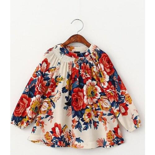 2017 newest design toddler girls flower frocks children clothes hot dresses baby dresses long sleeve baby clothes