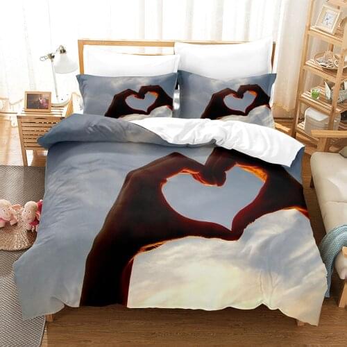 Love Hand Bedding Set Single Twin Full Queen King Size You And Me Hands Bed Set Childrens Kid Bedroom Duvetcover Sets 3D 005