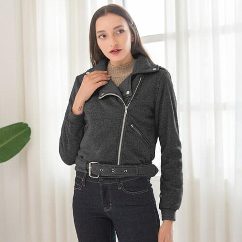 Women Basic Jackets Coats 2019 Winter Warm Slim Lady Zipper Jacket Female Femme Outwear Plus Size Coats motorcycle Jackets 3XL