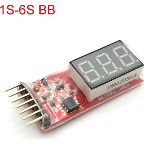 1S-6S Lithium Battery Low-voltage Alarm Power Display Voltage Electric Display BB Sound Red