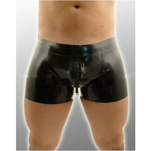 Fashion Sexy Black Latex Underwear Man Fetish Natrual Rubber Panties Men Briefs Pants Plus Size Hot Sale